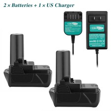 12 V - 2 Li-ion Battery and 1 Charger for Hitachi BCL1015 BCL1015S 331065 BCL1