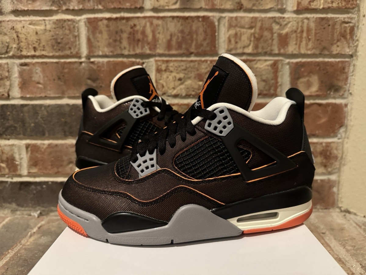 New Nike Air Jordan 4 Retro Starfish Black Sail CW7183-100 Women's