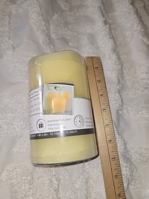 Gerson 6'' Off White Soft Glow Flicker LED Lighted Battery Flameless Wax Vanilla