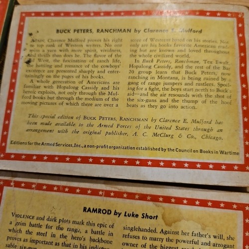 Armed Services Edition (6)Paperback BOOKS WWII Soldier LOT WAR Orig Western 🌵#4 - Picture 12 of 21