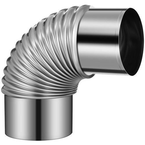 2 Count Stainless Steel Elbow Chimney Flue for Stove Vent