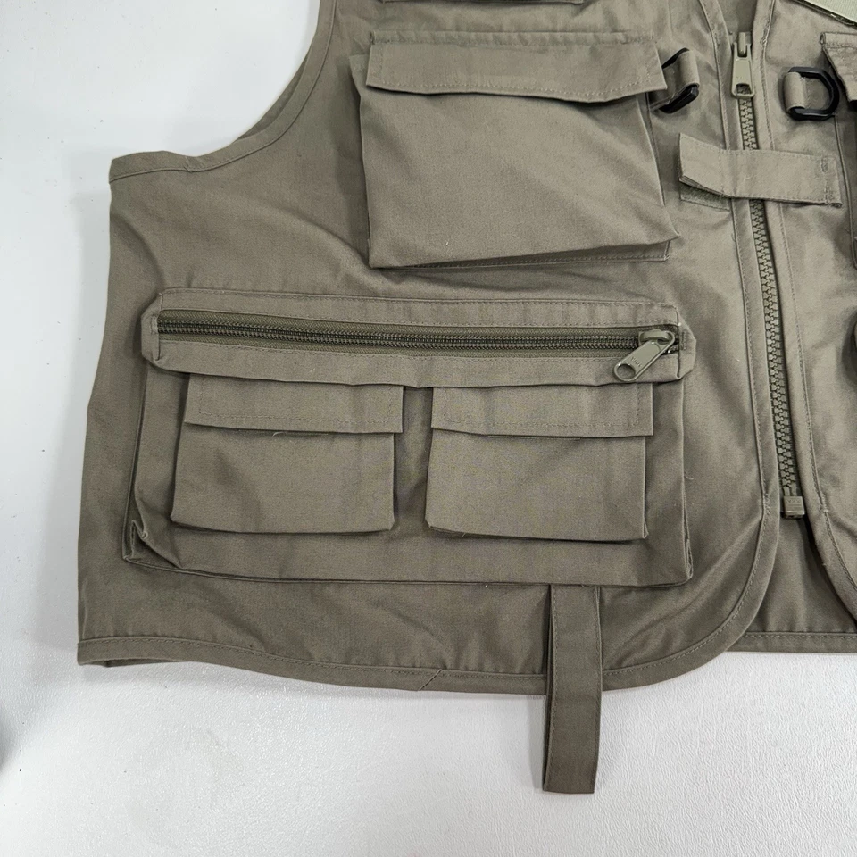 Chaleco utilitario Orvis beige pesca multi bolsillo para hombre talla pequeña Foto 4 de 4