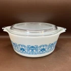 Vintage Pyrex Horizon Blue #472 Casserole Dish 1-1/2 Pt + Lid 1969 Moon Landing