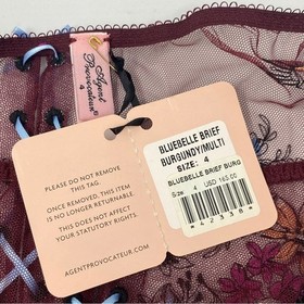 Agent Provocateur Bluebelle Burgundy Multi Brief AP4 Large New