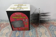 Imperial Premium Chimney Brush, Square Durable Steel Wire 8 Inch Square Open box