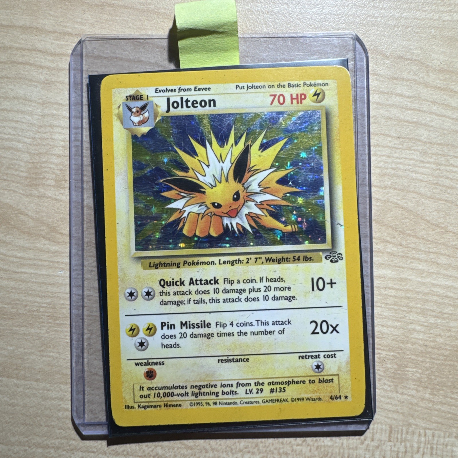 Jolteon 4/64 Jungle Unlimited Holo Rare LP WoTC Pokémon TradingCardGame 1999