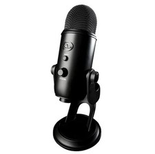 Blue Yeti Blackout USB Condenser Microphone w/ Stand Foam Windscreen Tested