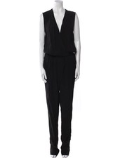 Diane Von Furstenberg Purdy Wrap Jumpsuit Black MSRP 499 Size 6