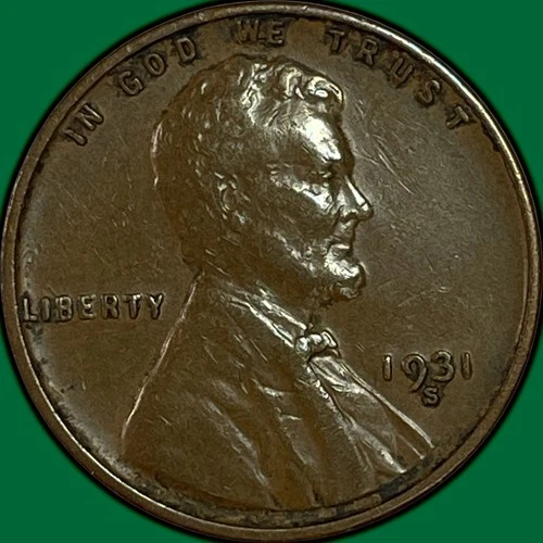 1931-S Lincoln Wheat Cent Extremely Fine XF Coin #36385