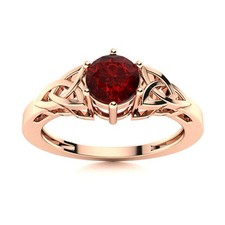 Garnet Gemstone Sterling Silver Birthday Solitaire Root Chakra Ring Jewelry