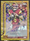 2025 Topps Chrome - Jayden Daniels On-Card Auto #BA-JD Gold Wave Refractor /50