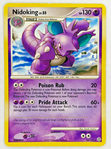 Pokemon Nidoking 34/132 Secret Wonders Regular Rare LP