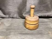Antique Primitive Hand Butter Mold Flower Pattern