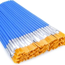 50 Pcs Flat Paint Brushes for Touch Up, Anezus Small 16.5cm x 0.6cm, Blue 