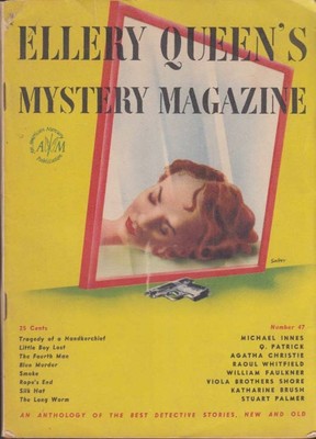 ELLERY QUEEN'S MYSTERY MAGAZINE 10 1947 Faulkner Innes Christie Whitfield &c GGA