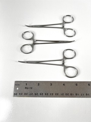 (3x) Aesculap 5'' Curved Halsted Mosquito Stainless Forceps BH111 BH111R BH109