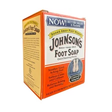Johnson's Foot Soap Quick Dissolve Powder Soak 8 Packs READ