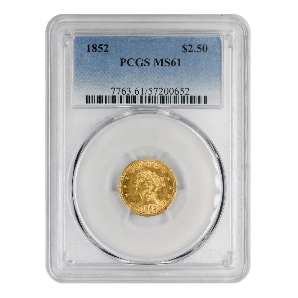 1852 $2.50 Gold Liberty Head Quarter Eagle PCGS MS-61 - Image 3 of 4