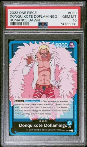 2022 ONE PIECE EN OP01-ROMANCE DAWN #060 DONQUIXOTE DOFLAMINGO PSA 10 (981)