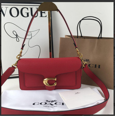COACH 73995 Red Tabby 26 Shoulder Bag Polished Pebble Leather 2 Way Outlet New