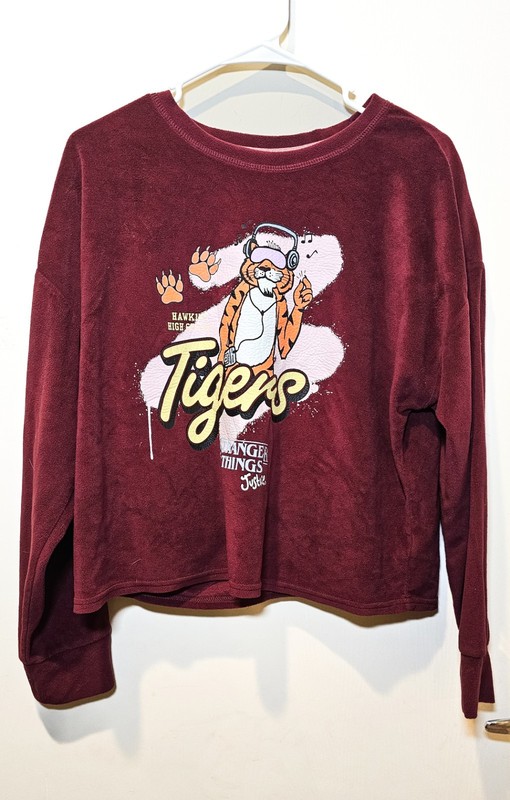 Justice X Stranger Things Girls Long Sleeve SZ XL Top Only