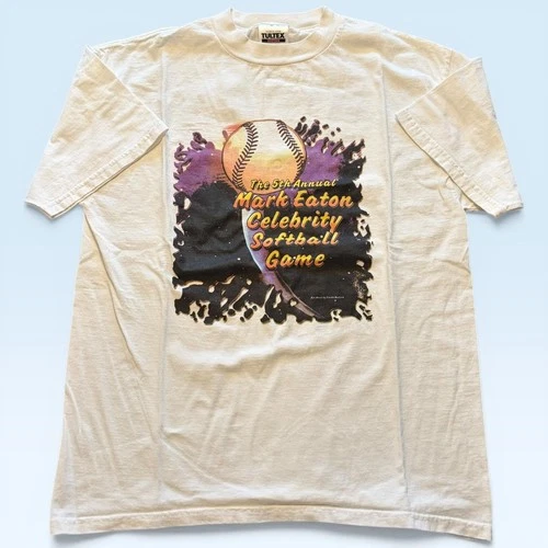 Tultex Mark Eaton Celebrity Softball Game Shirt Mens Large Tshirt Utah Jazz Rare - product listing photo