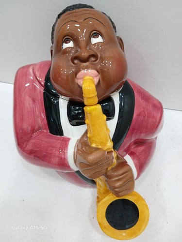 1996 Clay Art Cookie Jar - Saxophone Man Jazz Player - Picture 3 of 8