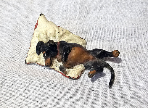 Vienna Bronze Dachshund Figurine Miniature Dog Sculpture Vintage Collectible V2