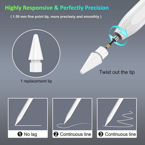 For Apple Pencil Stylus Pen 2nd Gen for iPad/iPad Air/iPad Pro/iPad mini,AU - Picture 11 of 13
