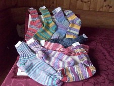 Liebevoll gestrickte, neue Woll-Socken  mit  8-fach Wolle von Opal