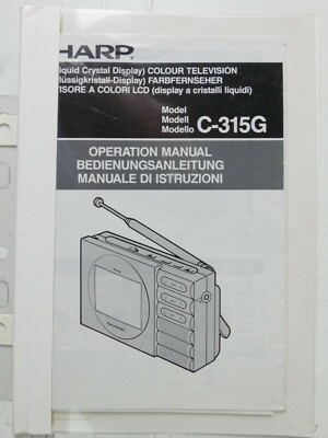 Sharp Colour Television C-315G Bedienungsanleitung H23258