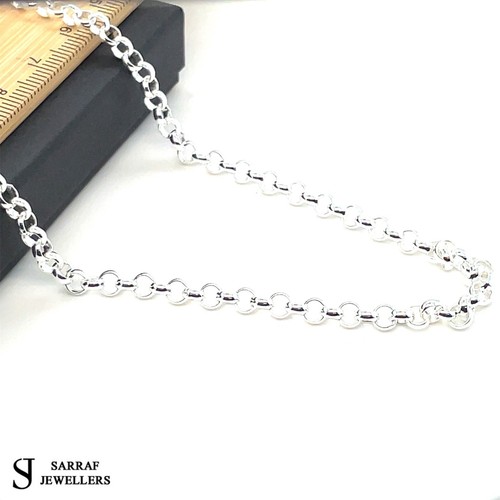 4mm Rolo Belcher Chain 925 Sterling Silver Solid Necklace 18" 20" 22" 24" 26" - Picture 13 of 13