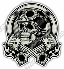 Vintage Biker Skull Helmet Chopper Gift Car Bumper Vinyl Sticker Decal 4"X5"