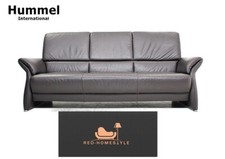 Hummel Designer Sofa Dreisitzer Dunkelbraun Leder Couch Sitz Wohnen Stil