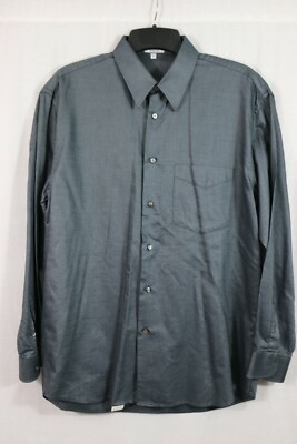 Zanella 16.5 L Striped Dress Shirt Gray Cotton Sheen Made in Italy Spread Collar