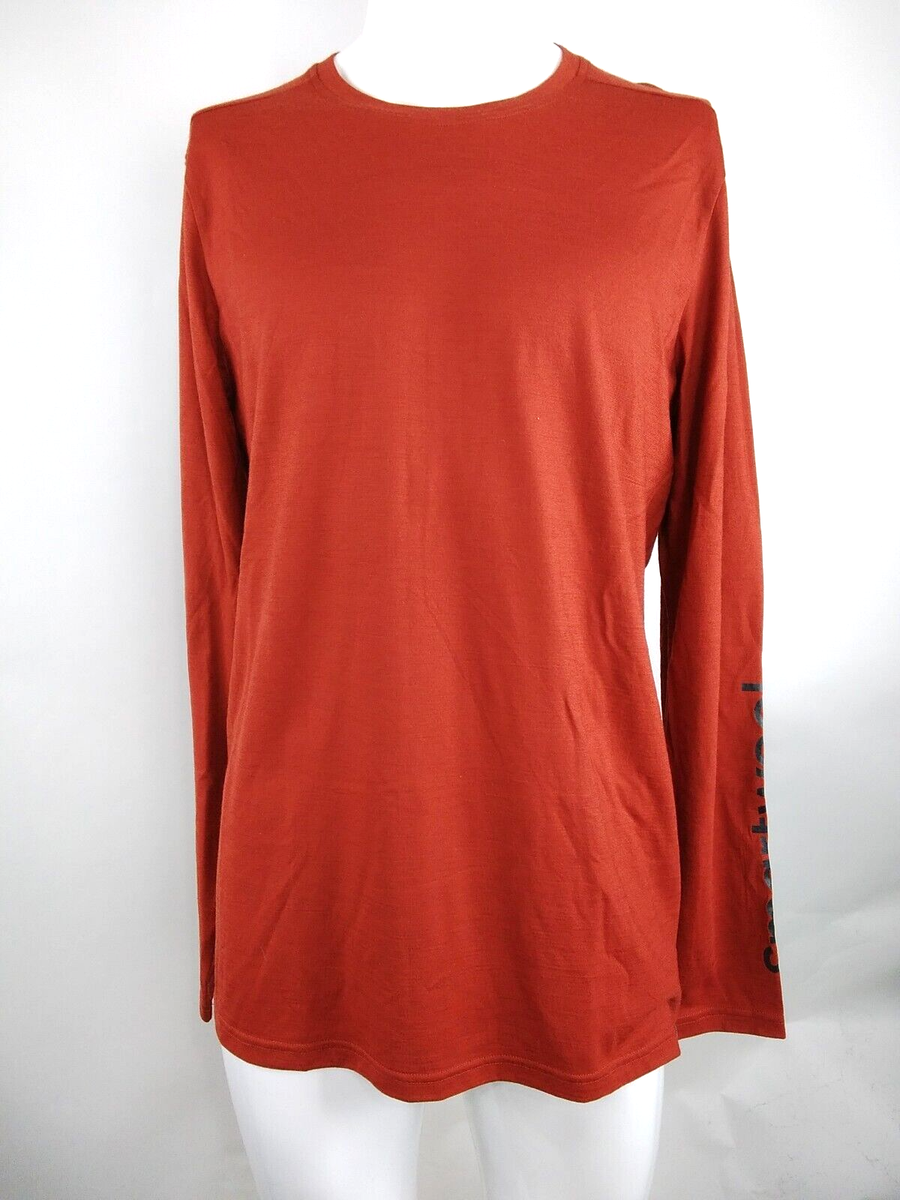 Smartwool Men Merino Sport Logo Long Sleeve Graphic Tee Red Medium