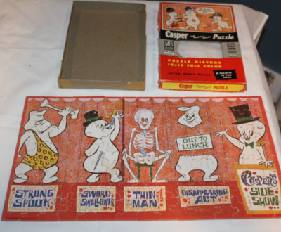 Casper's side show Ghost 1960 Harvey Famous Cartoon Vtg Puzzle complete 4935-7x