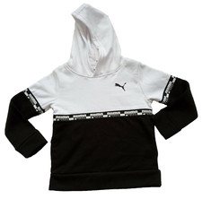 Puma Kids Boys White  Black Jacket Size 5 Pullover Hoodie
