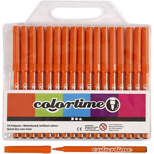 Marcadores de bolígrafos con punta de fieltro Colortime - elige tu color brillante 18 paquetes no tóxicos - Imagen 6 de 15