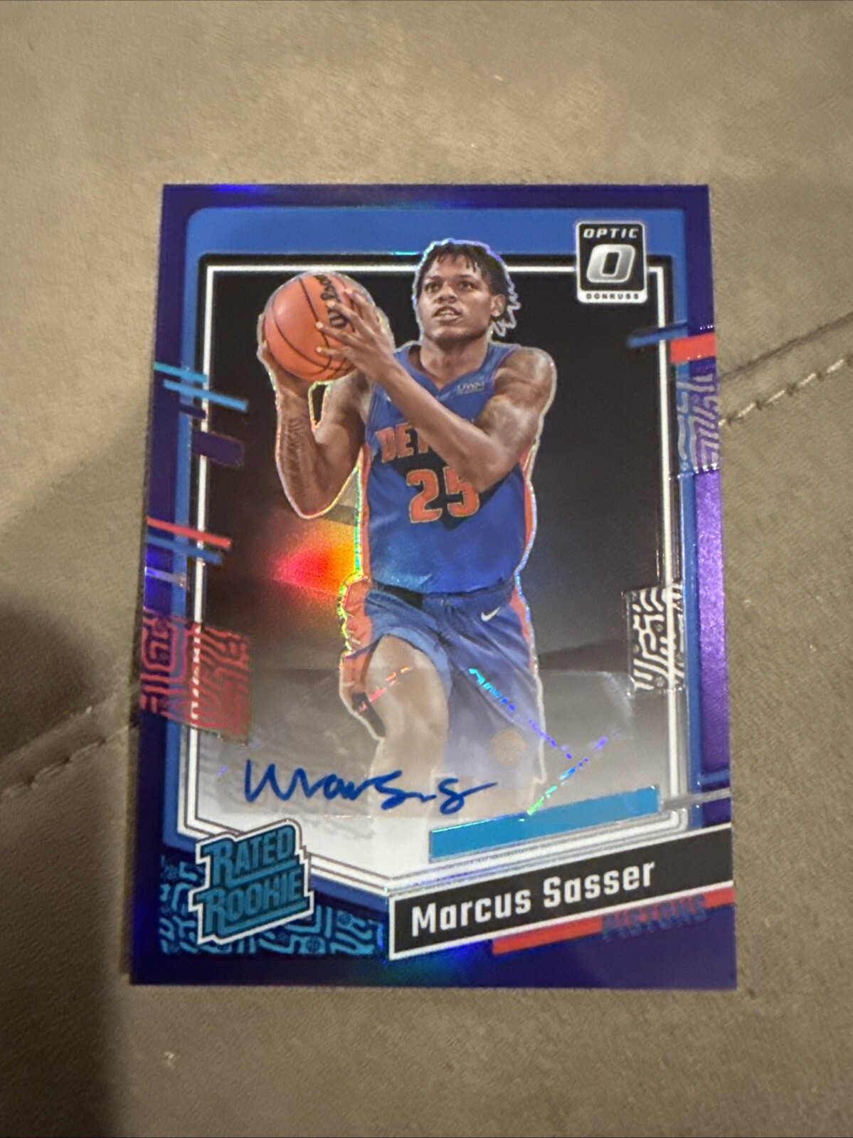2023-24 Donruss Optic Marcus Sasser Rated Rookie Auto #258 Purple
