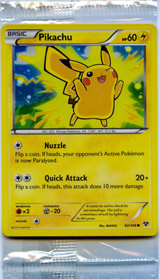 Pikachu 42/146 Holo Factory Sealed Lego Movie Promo Cards with