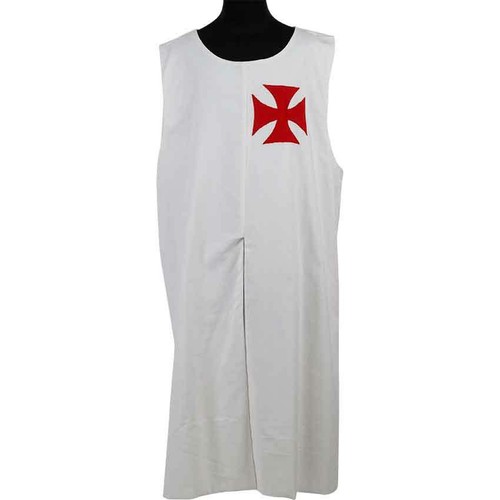 Medieval Dress Red Templar Crusader Tunic Surcoat & Cloak Reenactment Larp SCA - Picture 4 of 7