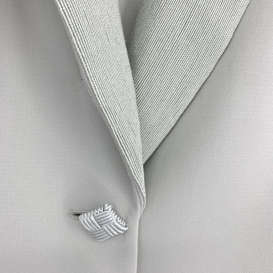 Vintage 1980's Albert Nipon Sz 12 Sage Green 3 Pc Jacket Shell Pants Suit Set - Image 3 of 4