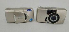 Pair of Olympus 35mm Film Compact Cameras 1 Stylus 105 1 Unknown AS-IS/Parts