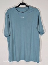 Image of Nike Sportswear Essential T-Shirt Women's Small Blue Swoosh Crew Neck Pullover