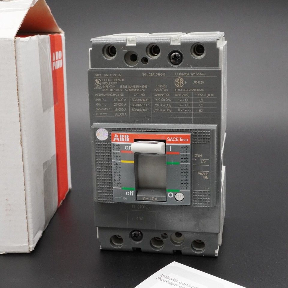 ABB Sace Tmax XT1 N 125 3p 40A Circuit Breaker eBay