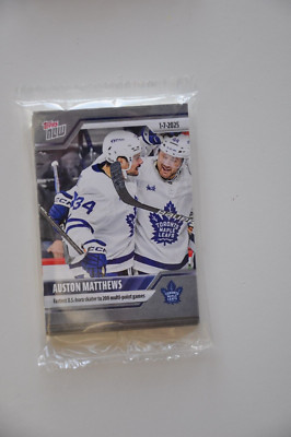(20) PACK 2025 TOPPS NOW NHL STICKER 81 AUSTON MATTHEWS LEAFS 200 MULTI GAMES