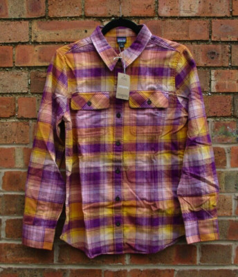 Damen Patagonia Hemd Langarm Bio Baumwolle MW Fjord Flanellhemd SM NEU