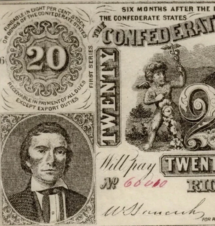 CT-20 $20 1861 Confederate States Banknote Contemporary War Counterfeit PCGS 63 - Image 4 of 4
