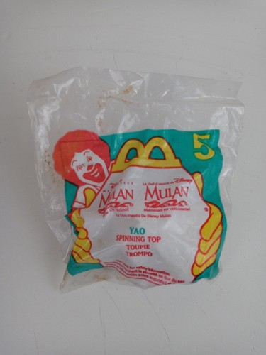 New 1998 McDonalds Happy Meal Toy #5 Disney Mulan Spinning Top Yao. - 第 1/4 張圖片